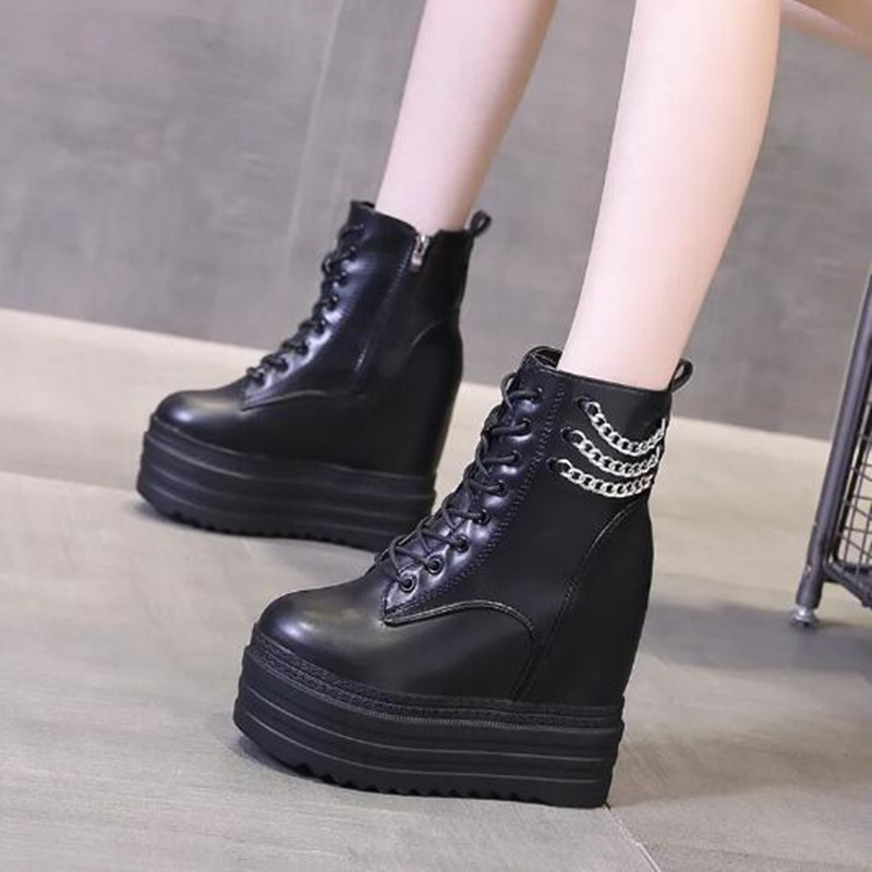 NEW Women Ankle Boots Leather  - Motorcycle Chain review and price