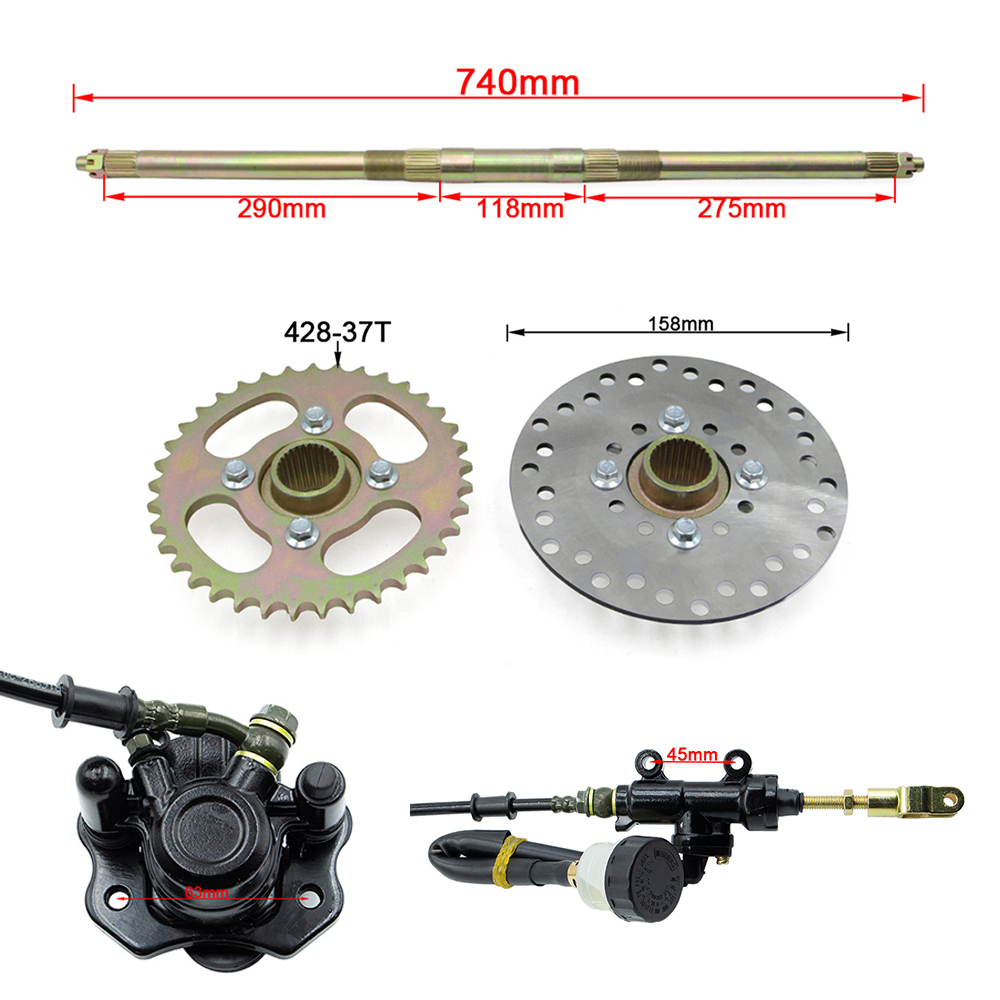 Go Kart 740mm Rear Axle Comple - 428 Chain review and price