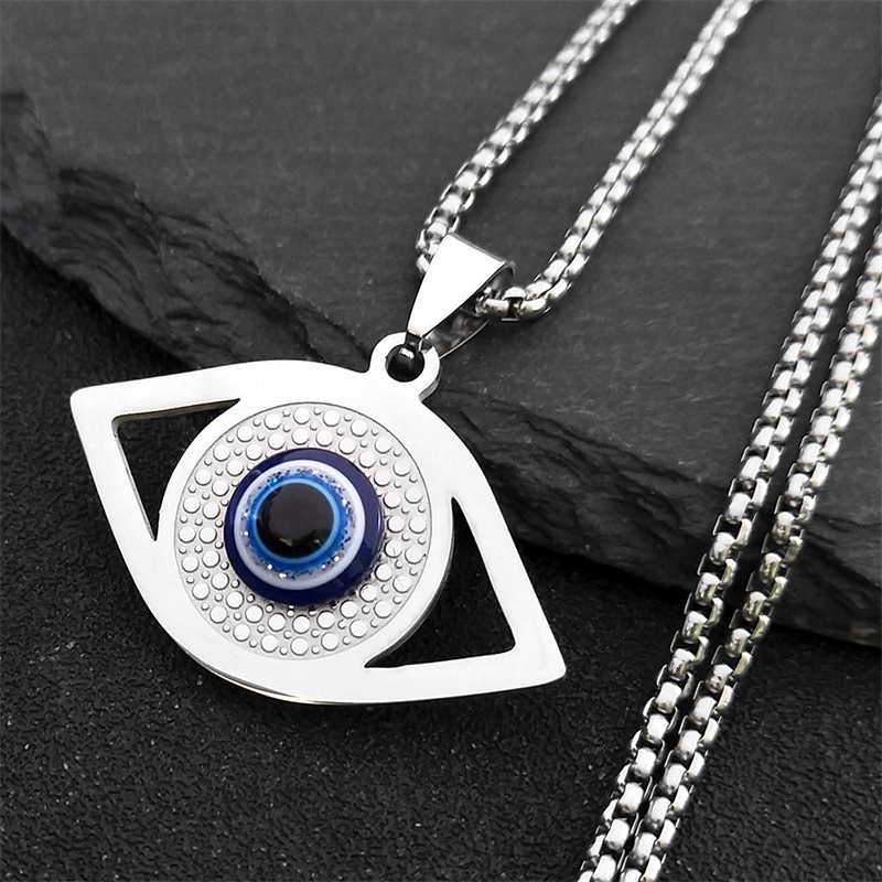 Islam Hamsa Evil Blue Eye Neck - Steel Chain review and price
