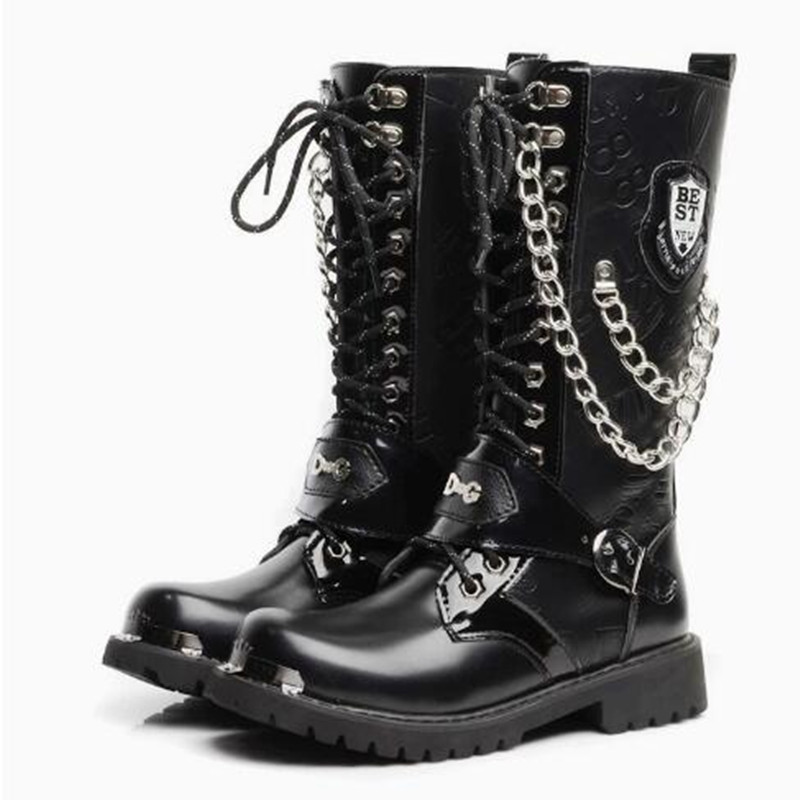 Men Fashion Motorcycle Boots M - Steel Chain review and price